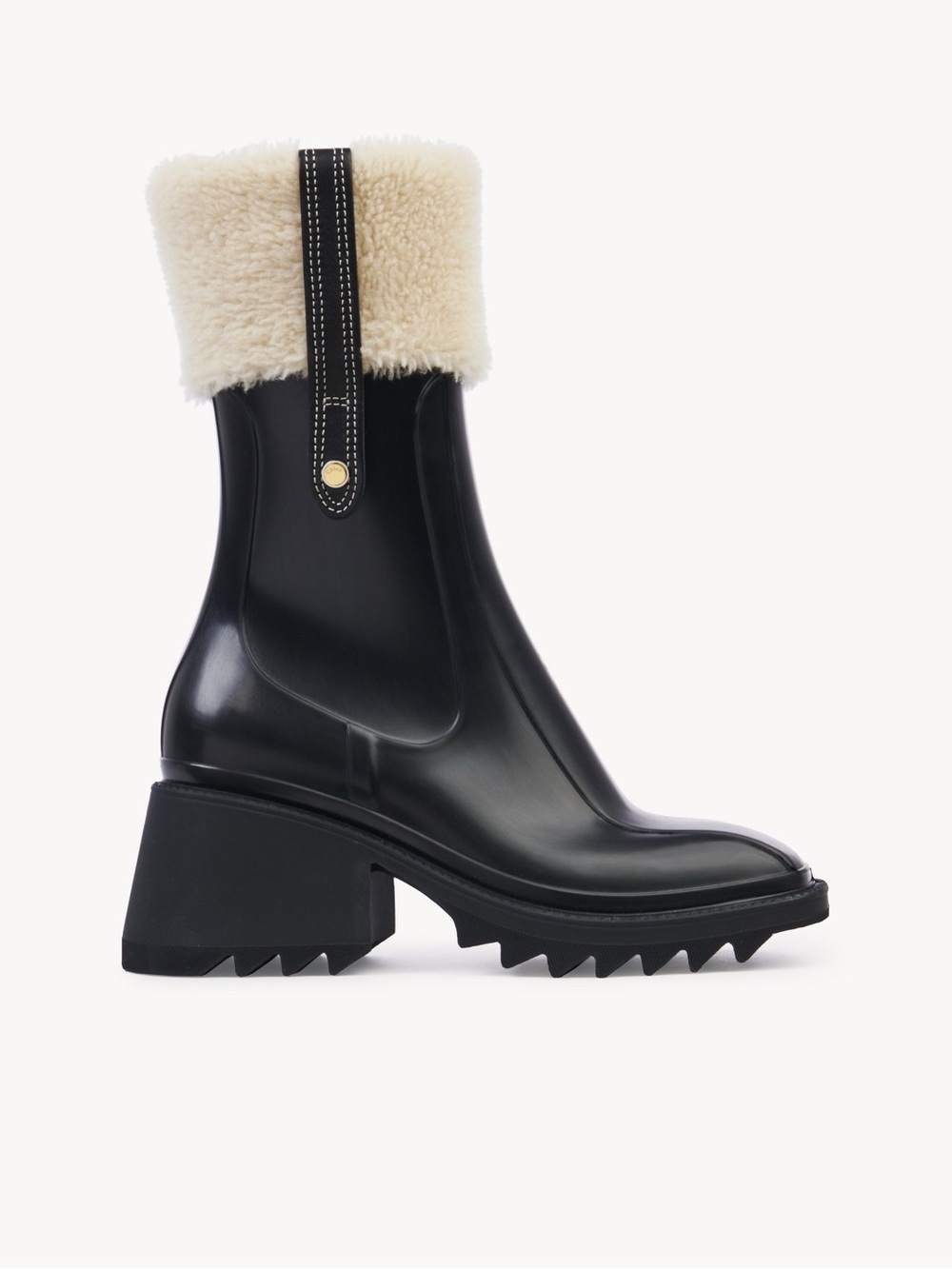 Chloe Sherling Boot, Black, Size 37